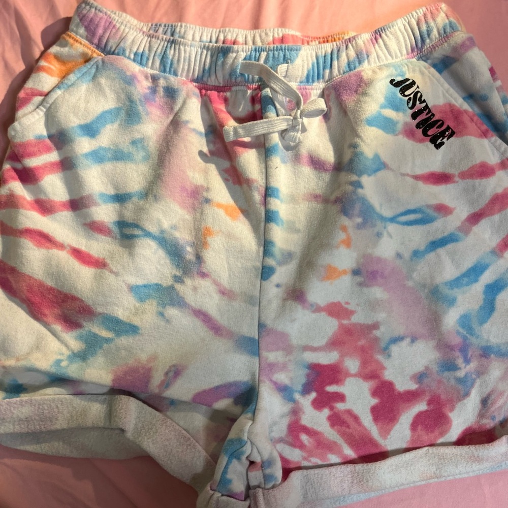 Justice Vibrant Tie-Dye Shorts
